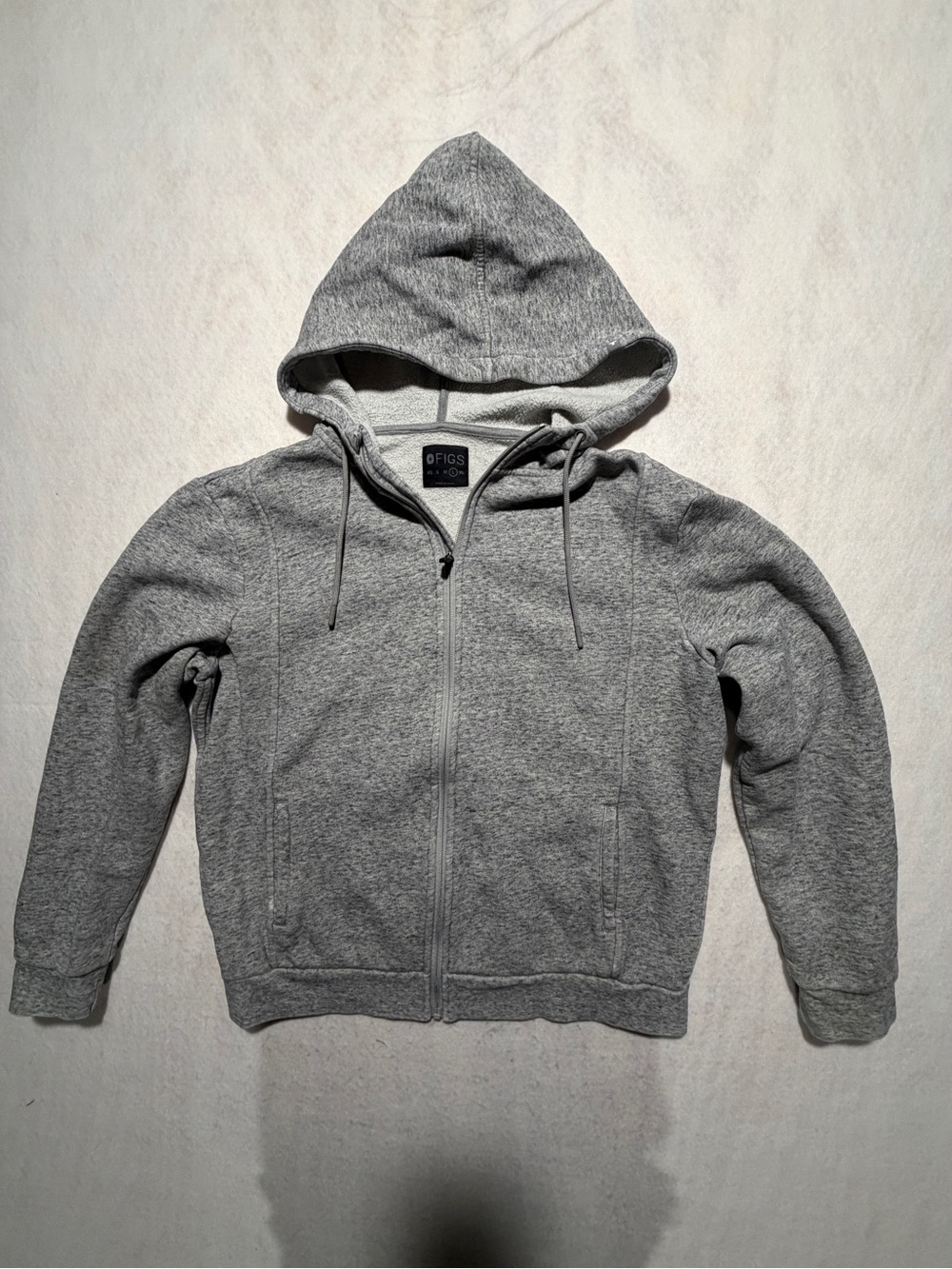 FIGS Heather Grey Full Zip On-Shift Scrub Hoodie Jacket Mens Size L-Heavyweight
